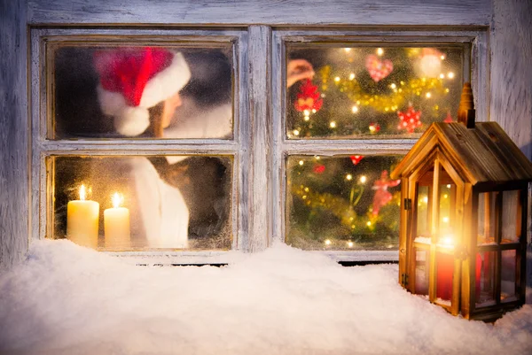 Bodegón atmosférico ventana de Navidad —  Fotos de Stock