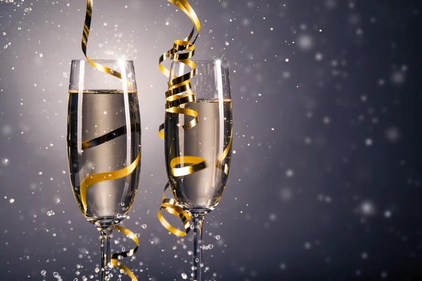 Pair glass of champagne. celebration theme — Stock Photo, Image