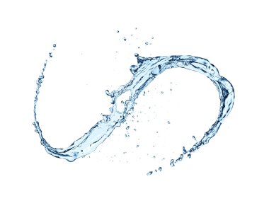 Mavi su sıçraması beyaz arkaplanda izole edildi