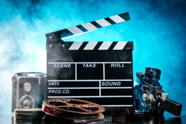 Retro film üretim aksesuarları natürmort