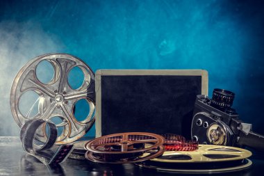 Retro film üretim aksesuarları natürmort
