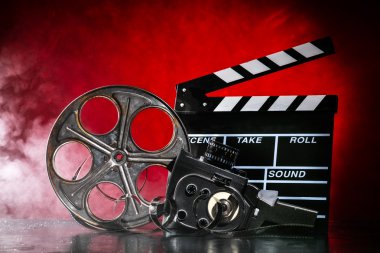 Retro film üretim aksesuarları natürmort