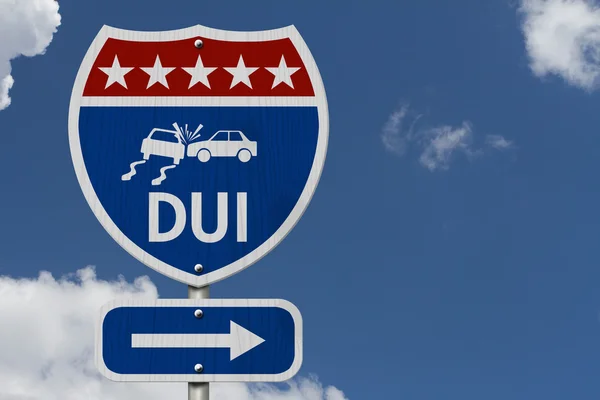 American DUI Highway Road Sign — Stock Photo, Image