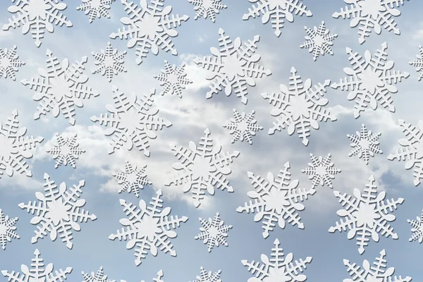 Witte Snowflake patroon Herhaal achtergrond — Stockfoto