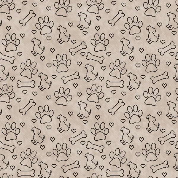 Beige Doggy Tile Pattern Ripetere lo sfondo — Foto Stock