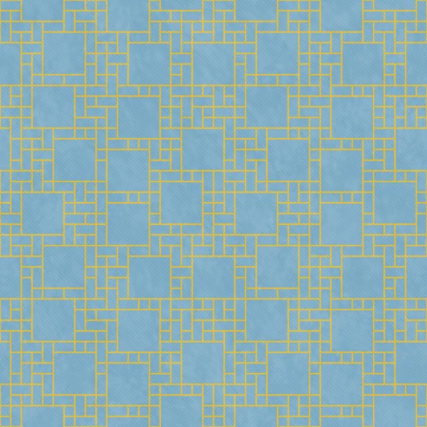 Jaune et bleu carré abstrait motif de tuiles design géométrique Re — Photo