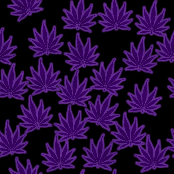 Viola Marijuana Leaf Pattern Ripetere sfondo — Foto Stock