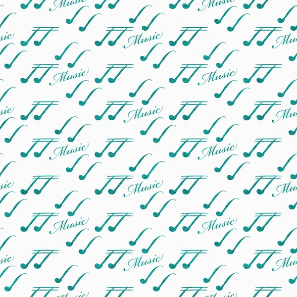 Teal y música blanca patrón de azulejo símbolo repetir fondo — Foto de Stock