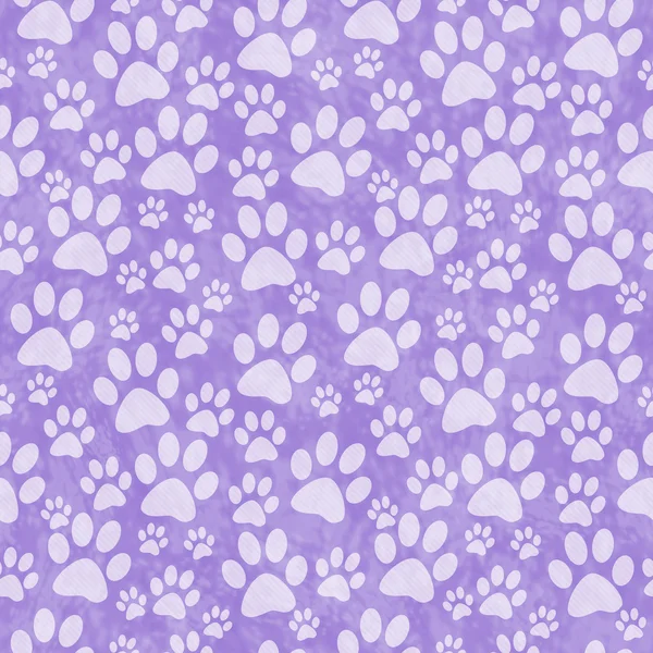 Pata roxa Doggy impressão telha padrão repetir fundo — Fotografia de Stock
