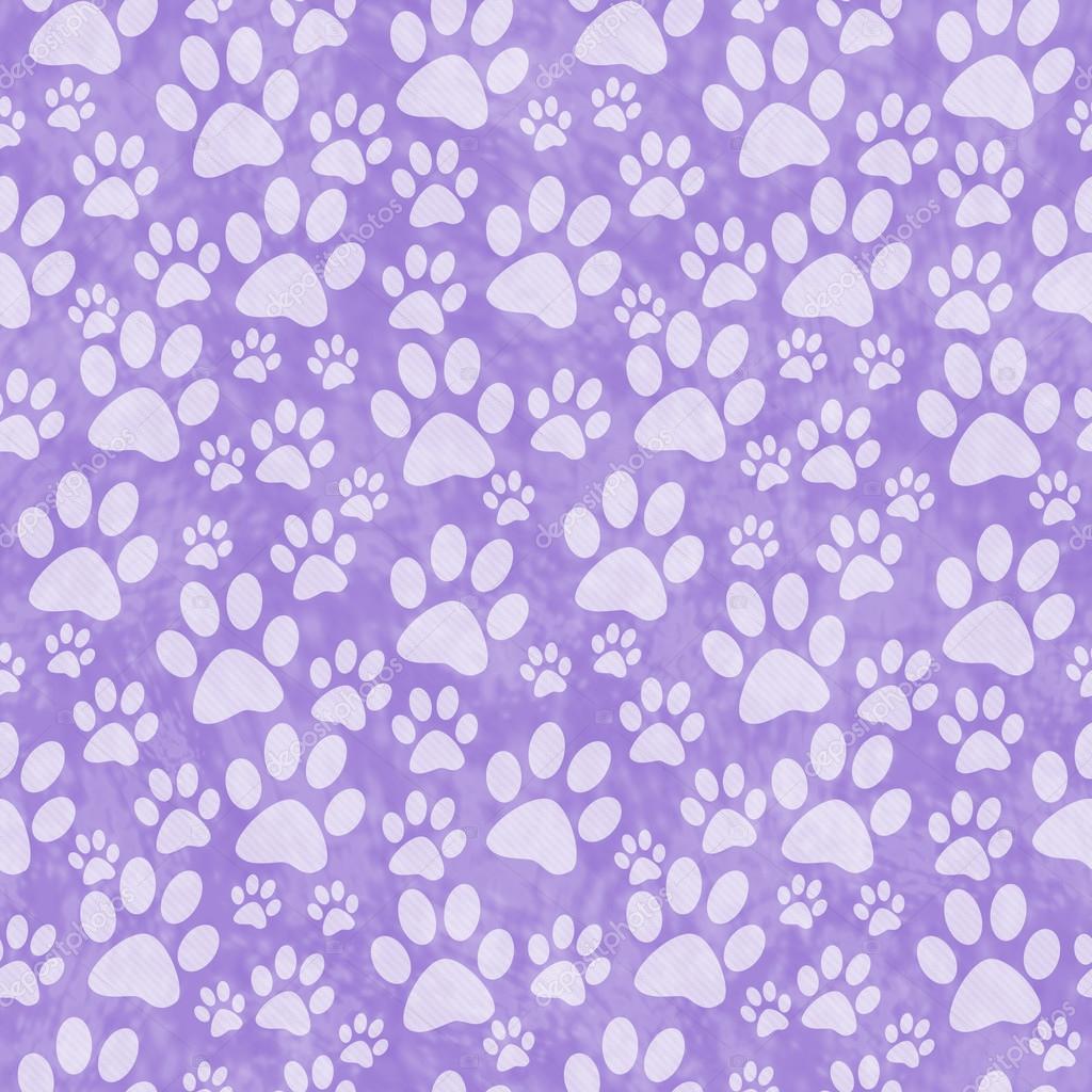Purple Doggy Paw Print Tile Pattern Repeat Background Stock Photo by
