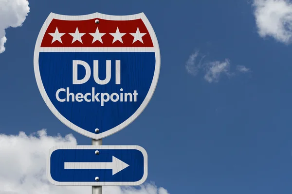 American DUI Checkpoint Highway Road sign — стоковое фото