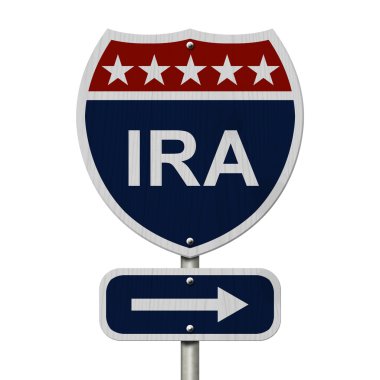 American IRA Highway Road Sign clipart