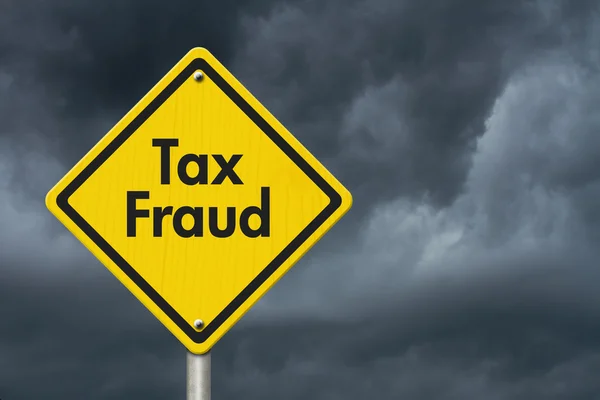 Yellow Tax Fraud Highway Road Sign — Stock Photo, Image