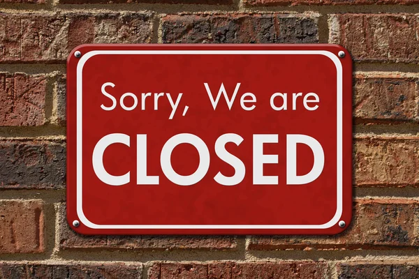 Sorry We are Closed Sign — Stock Photo, Image