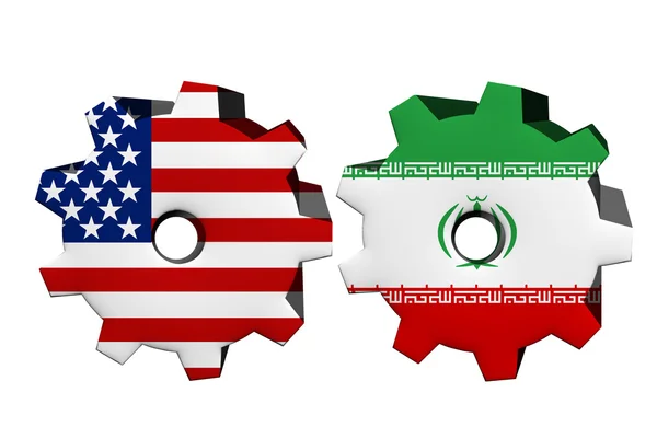 The United States of America and Iran working together — Stock Photo, Image