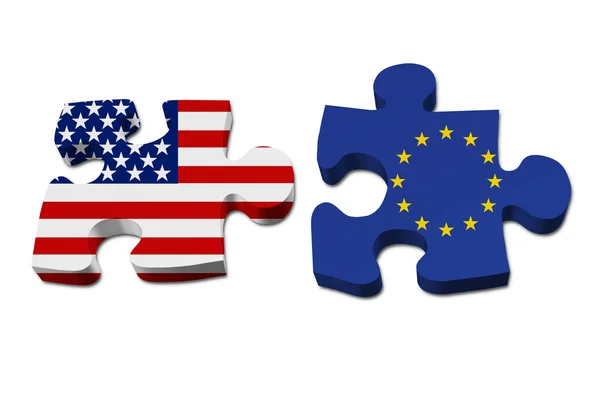 Отношения между США и Европейским Союзом — стоковое фото