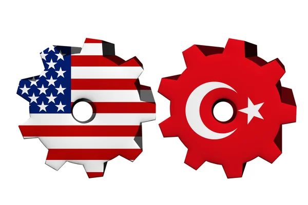 The United States of America and Turkey working together — Stock Photo, Image