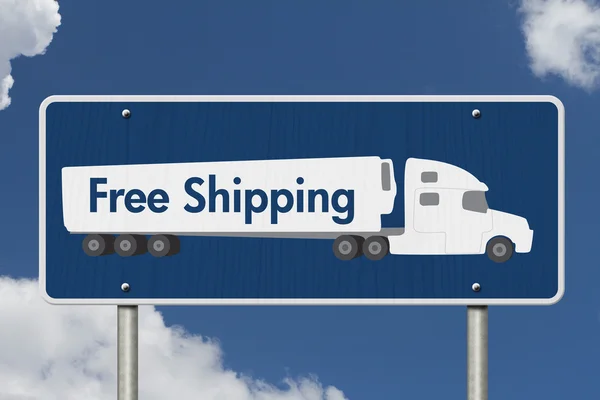 Free Shipping Road Sign — Stock Photo, Image