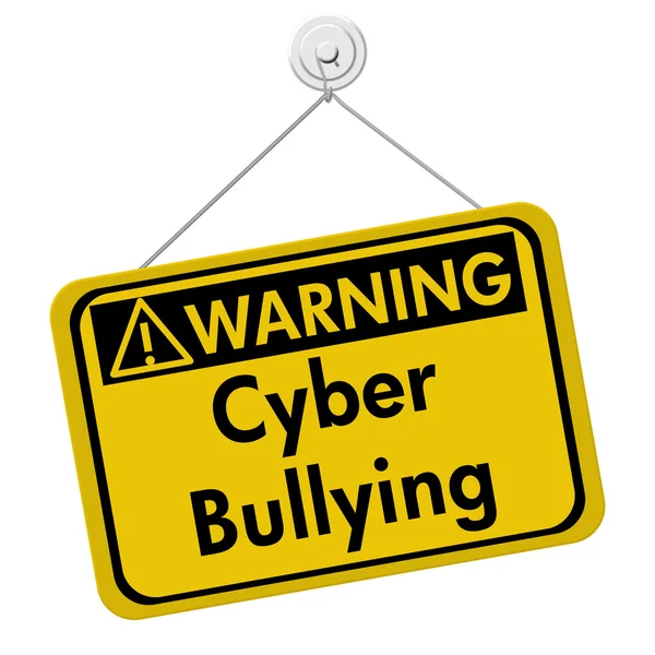 Sinal de aviso de cyber bullying — Fotografia de Stock