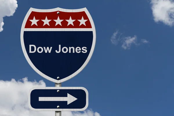 Αμερικανική Dow Jones αυτοκινητόδρομο πινακίδα — Φωτογραφία Αρχείου