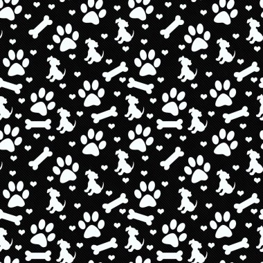 Siyah ve beyaz köpek döşeme deseni tekrar arka plan