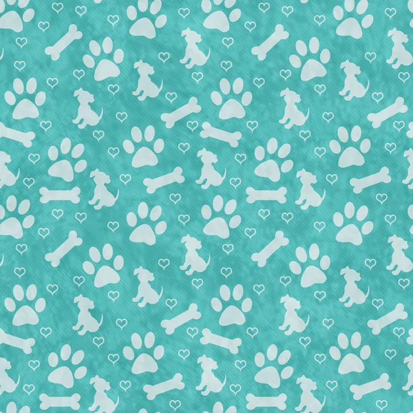 Teal e grigio Doggy Tile Pattern Ripetere lo sfondo — Foto Stock