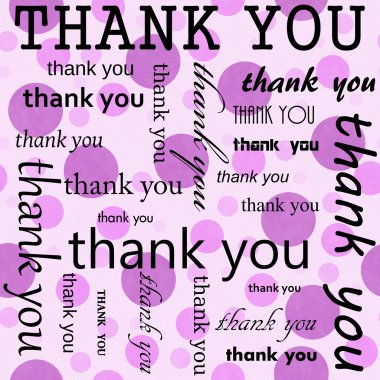Thank You Design with Pink Polka Dot Tile Pattern Repeat Backgro clipart