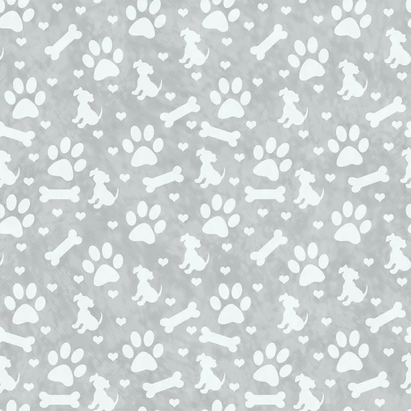 Cinza azulejo Doggy padrão repetir fundo — Fotografia de Stock