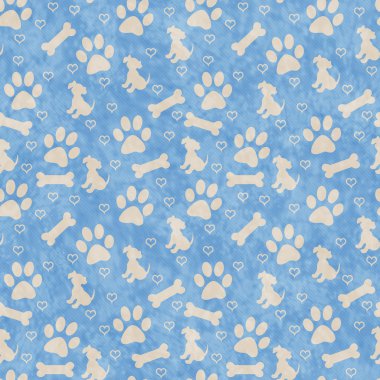Mavi ve bej köpek döşeme deseni tekrar arka planı