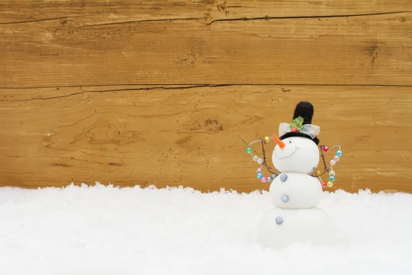 Christmas snögubbe med kopia-utrymme — Stockfoto