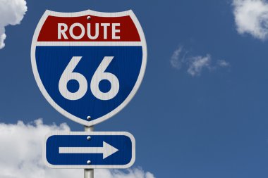 Amerikan rota 66 Otoban yol işareti