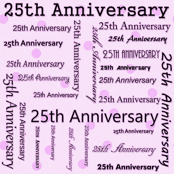 25th Anniversary Design with Pink Polka Dot Tile Pattern Repeat — Stock Photo, Image