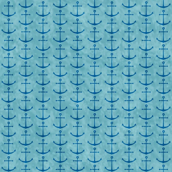 Teal blue nautischen Anker wiederholen Hintergrund — Stockfoto