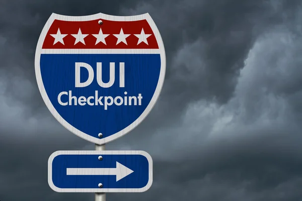 Amerikan DUI denetim noktası otoyol yol işareti — Stok fotoğraf