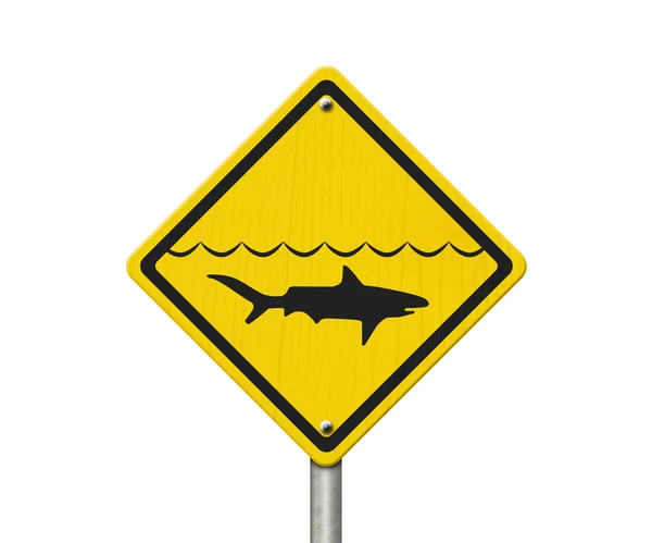 Κίτρινος καρχαρίας προειδοποιητικό σήμα — Φωτογραφία Αρχείου