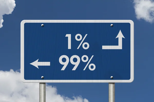 L '1% contro il 99% — Foto Stock