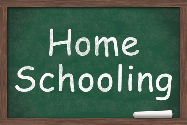Homeschooling geschreven op schoolbord — Stockfoto