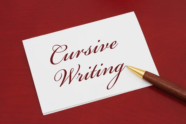 Learning how to write cursive — Stock Photo, Image