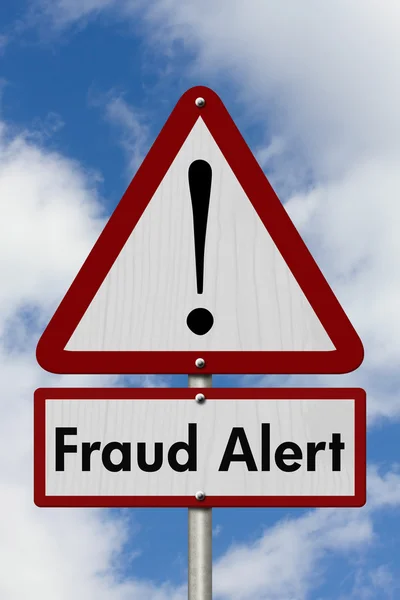 Red and White Warning Fraud Alert Highway Road Sign — Stock Photo, Image