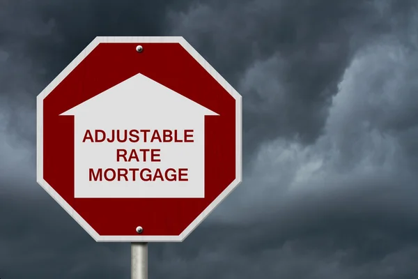 Stopt met een verstelbare tarief hypotheken Road Sign — Stockfoto