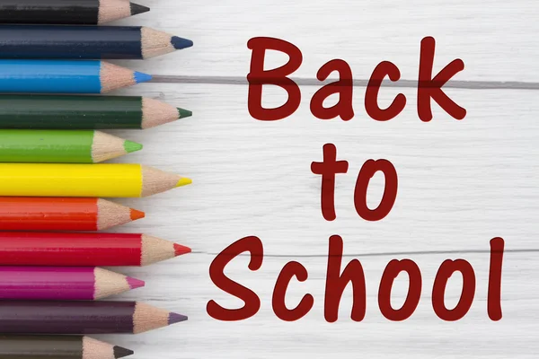 Lápis lápis com texto Back to School — Fotografia de Stock