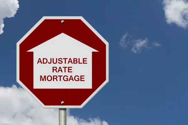 Pare de obter uma taxa ajustável hipotecas sinal de estrada — Fotografia de Stock