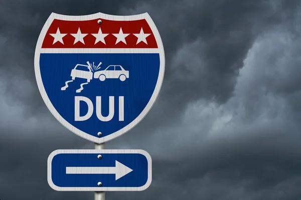 American DUI Highway Road Sign — Stock Photo, Image