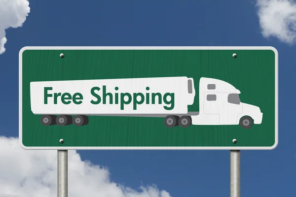 Free Shipping Road Sign — Stock Photo, Image