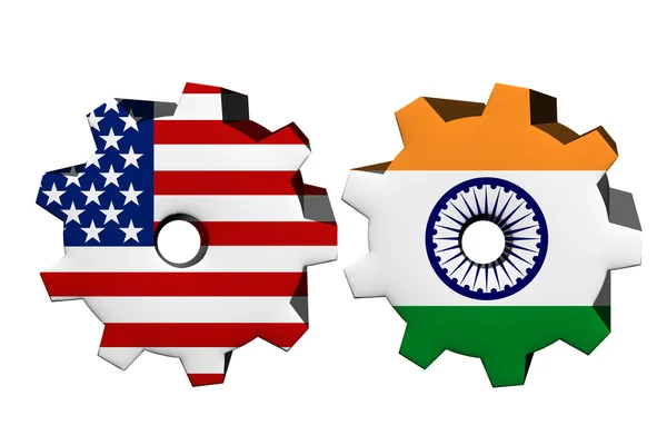 Birlikte Amerika Birleşik Devletleri ve Hindistan çalışma — Stok fotoğraf