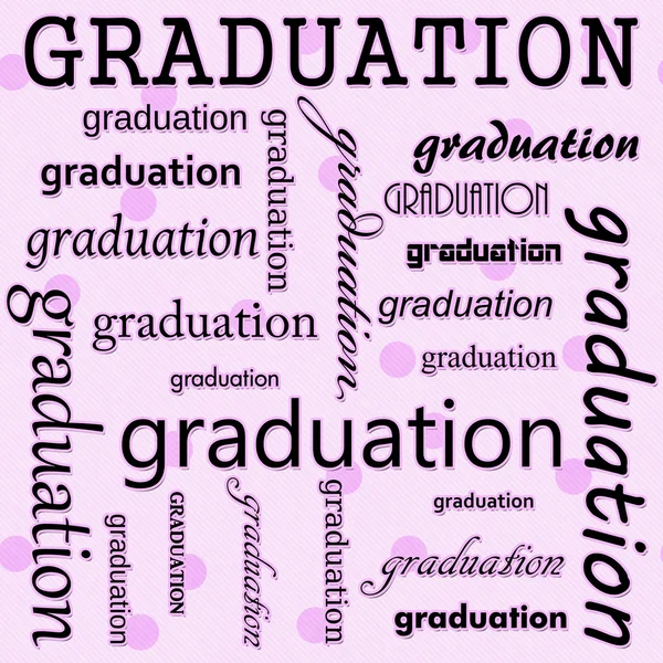 Graduation Design with Pink Polka Dot Tile Pattern Repeat Backgr — Stock Photo, Image