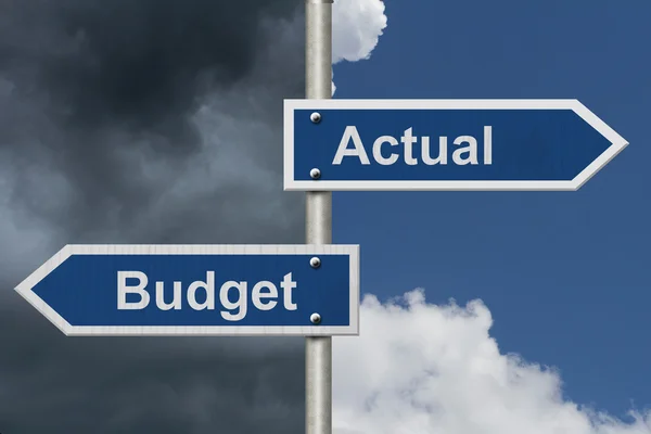 Actual versus what was budgeted — Stock Photo, Image