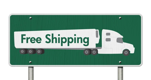 Free Shipping Road Sign — Stock Photo, Image