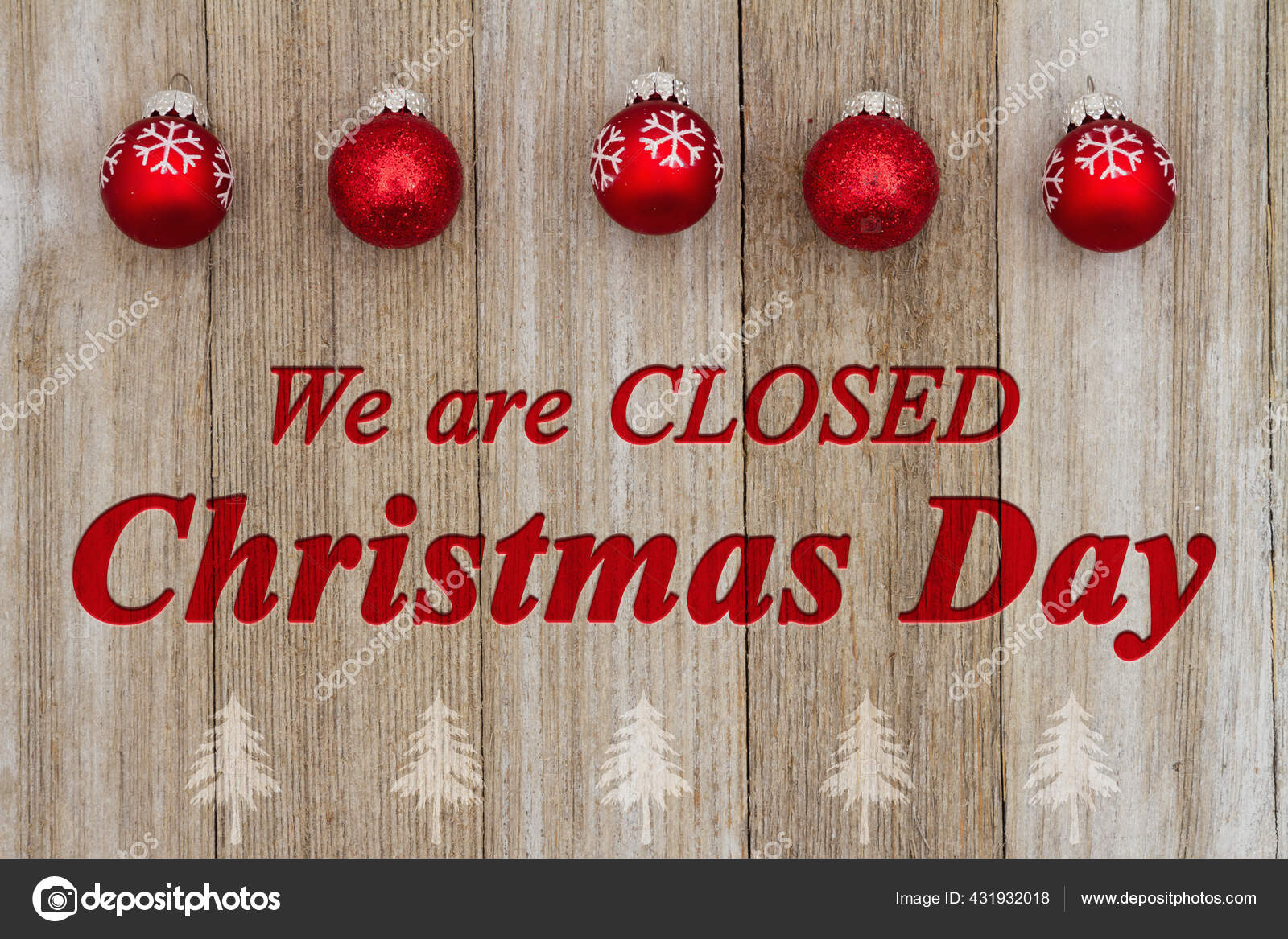 Closed Christmas Day Message Grunge Wood Sign Stock Photo by ©karenr