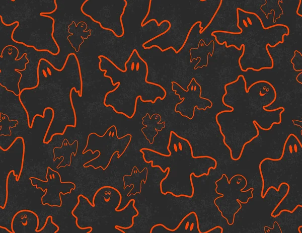 Ilustrace Černá Oranžová Duch Pozadí Které Opakuje Pro Halloween Nebo — Stock fotografie